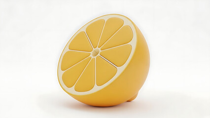 A vibrant, perfectly ripe, citrus fruit, sliced in half, revealing its juicy segments, isolated on a pure white background