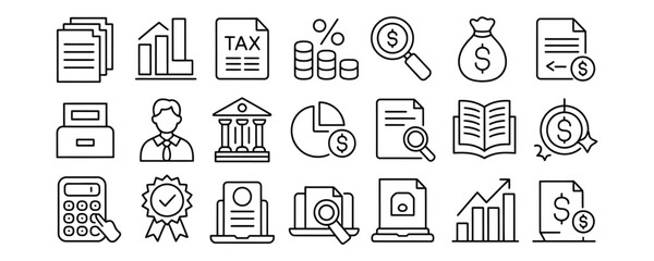 Financial business icons for professional use in digital projects