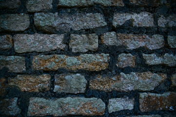 Obraz premium Close up of the wall. Brick wall, brick pattern. Wall feature and wall structure. For background use.