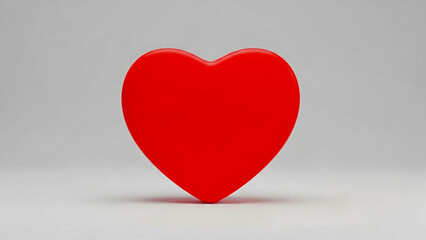 Solid red heart shape on a plain background