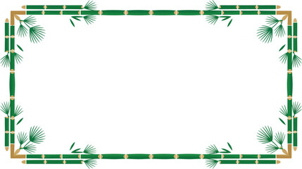 Bamboo frame border design element for elegant oriental theme invitation or certificate decoration