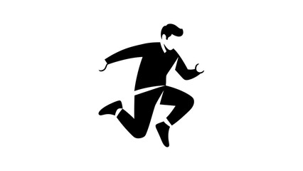 Man running happily in business attire