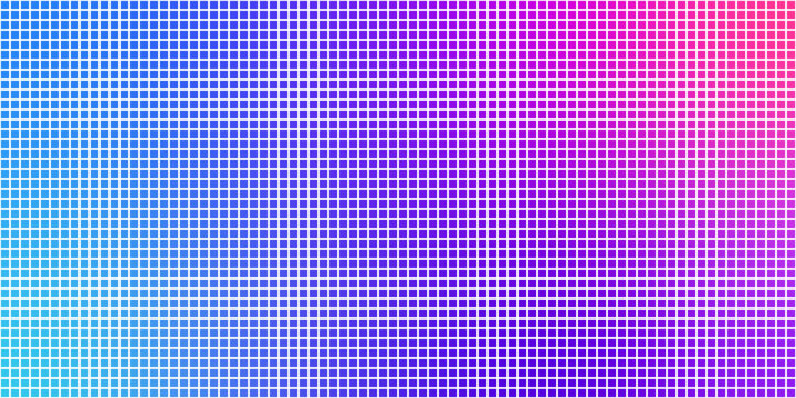 Neon pixel gradient bg. Blue, pink and purple gradient background. Abstract digital pattern with square elements grid. Vibrant cyber futuristic texture. Modern vector illustration.