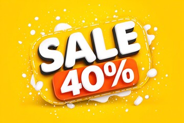 Sale 40 percent off promotion banner high resolution image