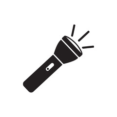 Naklejka premium Flashlight silhouette icon vector flat design