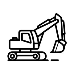 excavator as a simple single icon logo vector svg illustration, isolated on transparent background 
