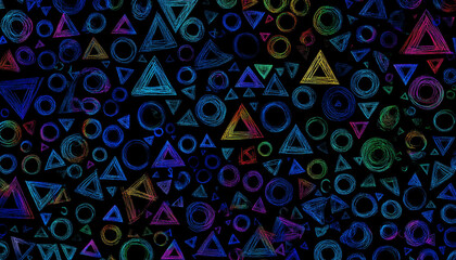 Randomized chalk circles with naive triangles overlapping