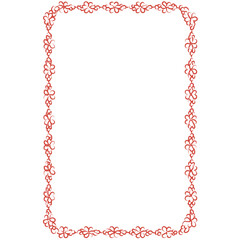 Valentine Decorative Rectangle Frame Line Art