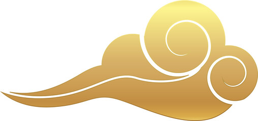 Golden Swirl Chinese Cloud Decorative