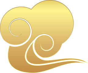 Golden Swirl Chinese Cloud Decorative