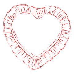 Valentine Heart Frame Hand Drawn Line Art