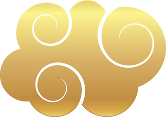 Golden Swirl Chinese Cloud Decorative