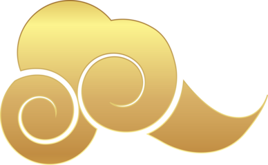 Golden Swirl Chinese Cloud Decorative