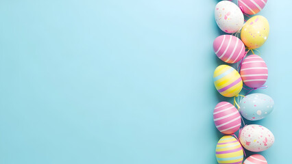 Obraz premium Happy easter sunday celebration with colorful easter eggs