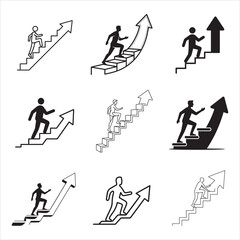 of Victory Modern Vector Silhouette Graphic Goal Achievement Design