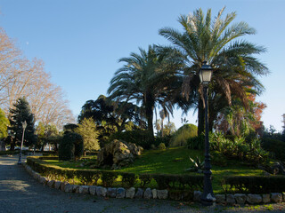 beautiful view of the public gardens in La Spezia, Italy