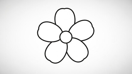 White flower icon simplified into basic petal shapes.