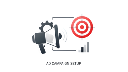 A blurry graphic of a camera and target isolated on transparent background