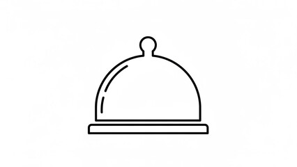 Protective dome outline icon covering empty space, dignity and care.