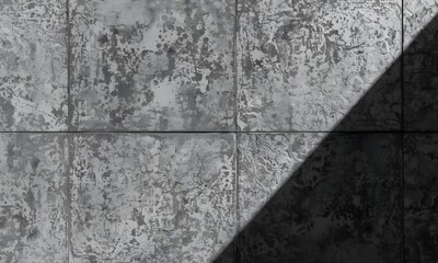 Obraz premium Grungy concrete wall texture with diagonal shadow weathered surface background for architectural design and urban concepts