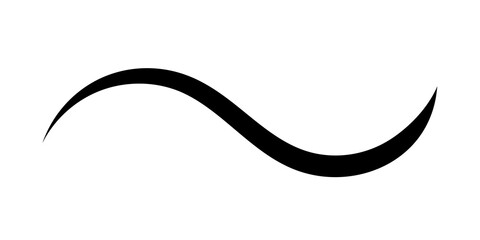 Curved wave swoosh line design. Minimal black abstract stroke for logo accents, branding, headers, dividers and modern graphic decoration