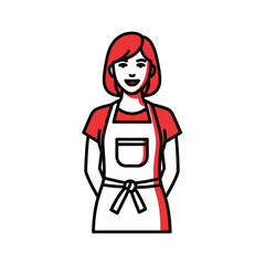 Fototapeta premium Smiling Waitress or Maid