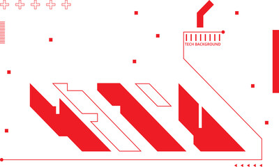 Futuristic Blue and Orange Abstract Technology Background with Geometric HUD Elements