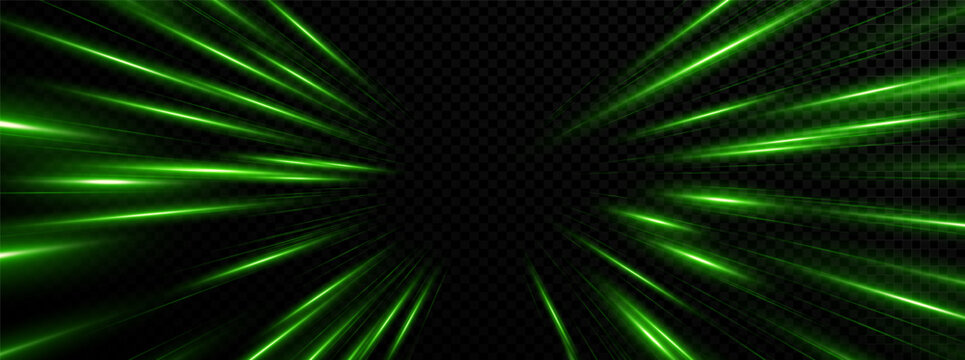 Line green with speed effect bg and light. Png cartoon laser with glow and speed. Line green neon energy white car tech gradient explosion abstract spark flash glitter electric bolt perspective.