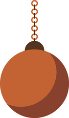 Obraz premium A demolition ball hanging from a chain, symbolizing destruction and renovation projects
