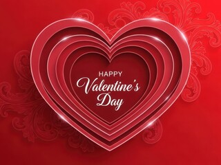 Happy valentine's day greeting with red heart