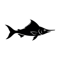 Fototapeta premium swordfish marlin silhouette ocean wildlife icon