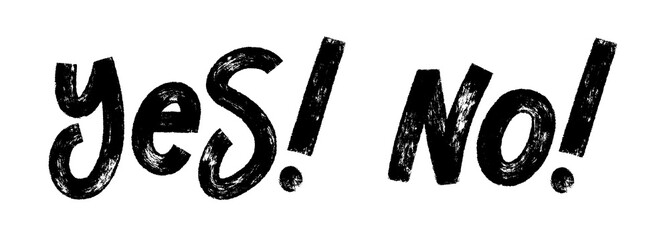 Yes No typography design in bold modern font. Simple minimal text concept for choice, decision, approval or rejection symbols. Clean vector lettering for posters, UI, web and print. © Anatoliy