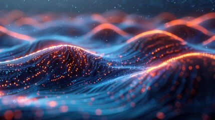 Digital Evolution Concept With Flowing Wave Streams 