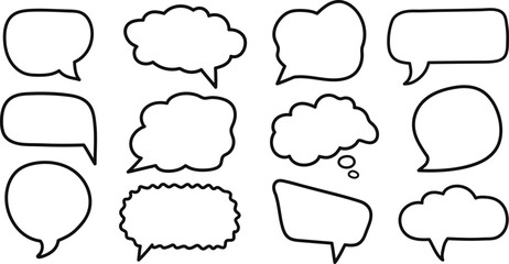 Fototapeta premium hand drawn bubble vector set on white background