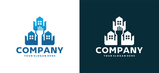 Caring hand lifting a house symbol representing protection, support, and trust. Perfect for real estate, property management, charity, insurance, construction, and social foundation brands.