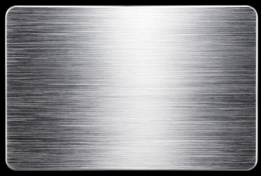 a silver rectangular sign with rounded corners