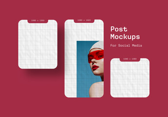 Social Media Post Mockup With Two Size Options