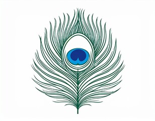 Obraz premium Mor pankh, peacock feather isolated on white background