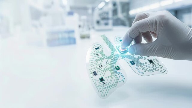 Digital diagnosis wearable lung sensor respiratory electronic patch circuit tested laboratory by