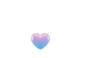 Fototapeta premium 3D Rendered Gradient Pink and Blue Heart Icon, isolated on transparent background