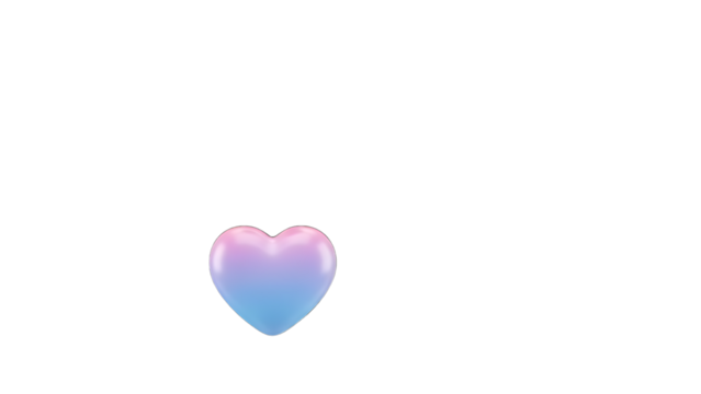 3D Rendered Gradient Pink and Blue Heart Icon, isolated on transparent background - Powered by Adobe