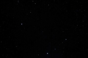 A black sky with a few stars in it