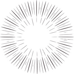 Obraz premium Symmetrical black and radial burst pattern with evenly spaced lines editable