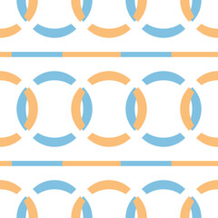Connected Arcs Pattern in Blue and Orange