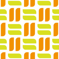 Seamless Geometric Pattern with Yellow and Orange Shapes