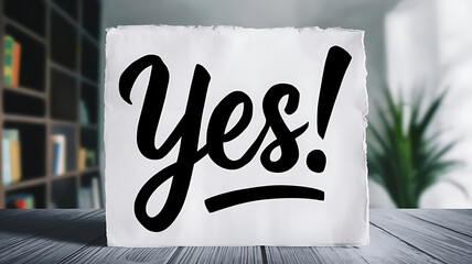 Yes written on a white sheet of paper