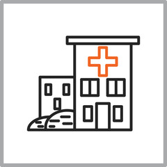  Hospital icon outline multistyle vector illustrations concept
