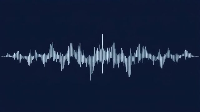 Abstract Sound Waveform Visualization on Dark Blue Background. 4K Abstract Background Animation Video