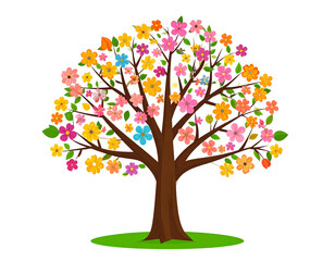 Obraz premium color flower tree isolated 