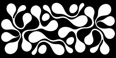 Abstract black and white pattern featuring organic flowing shapes and curves